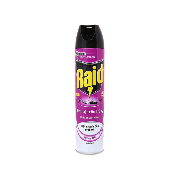 Bình xịt côn trùng Raid Không mùi (Trắng) 600ml