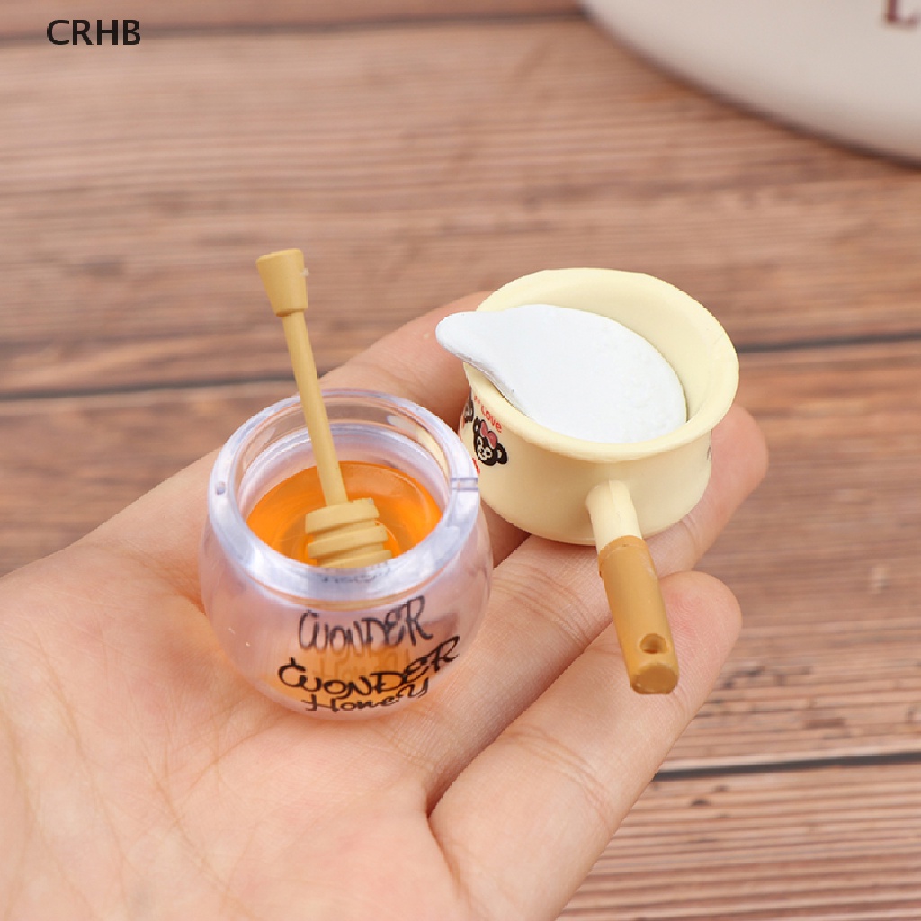 CRHB 1:12 Dollhouse Miniture Milk Pot Honey Pot Kitchen Decoration Accessories NEW