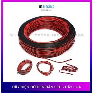 Dây điện đôi đỏ đen để hàn led, linh kiện điện tử , DIY