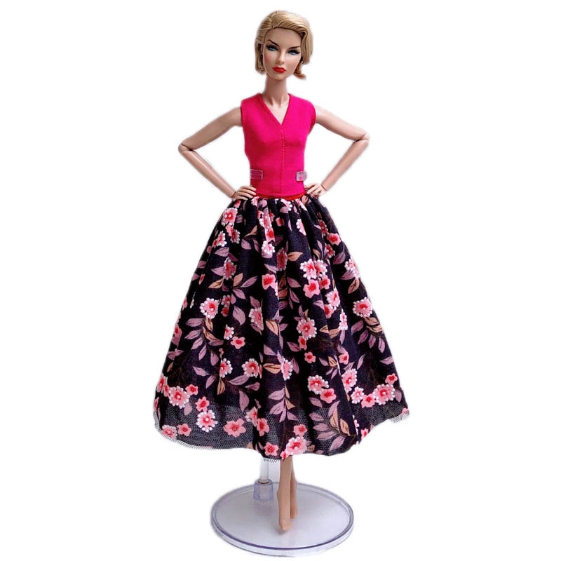 Thời Trang Set Áo Và Chân Váy midi Cho Búp Bê barbie Tỉ Lệ 1 / 6