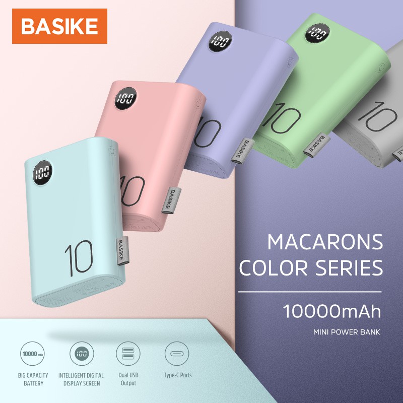 Sạc dự phòng 10000mah BASIKE Cho iPhone Samsung Huawei Xiaomi