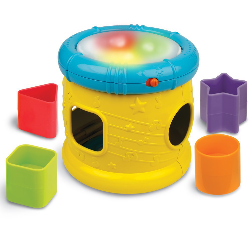 Trống đồ chơi xếp hình khối Winfun 0713, đồ chơi phát triển giác quan cho bé tập làm quen với chữ cái & số đếm tiếng anh
