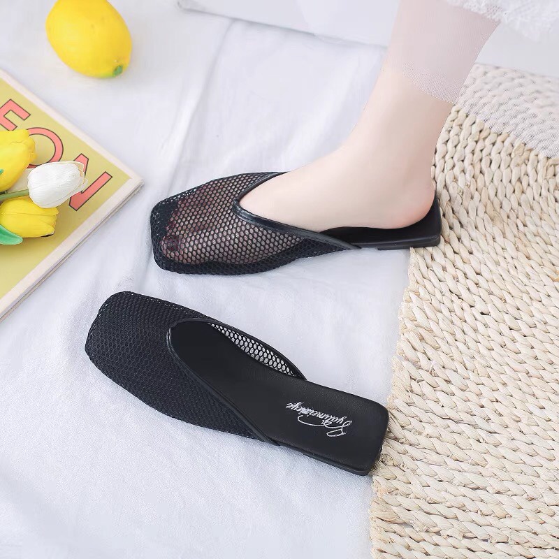 Dép sục lưới đế nhẹ mũi vuông