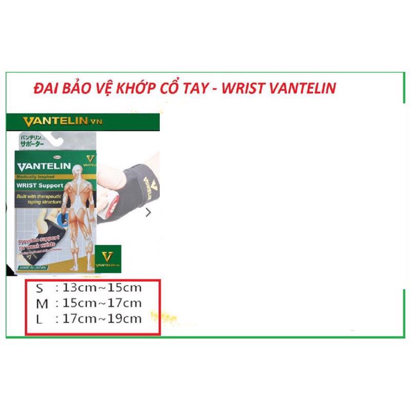 Đai bảo vệ cổ tay vantelin wrist support hàng chính hãng made in nhật bản