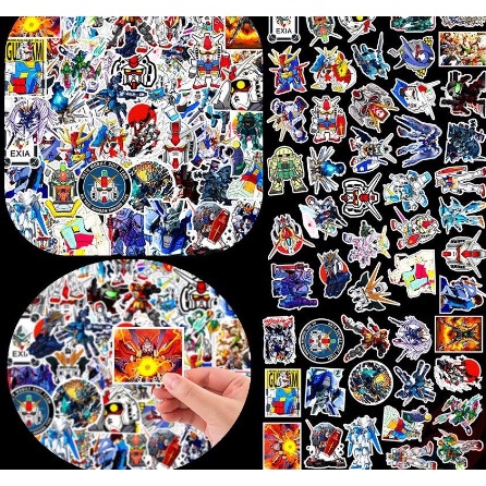 Bộ 50 Sticker Gundam - Miếng dán decal chống nước hình dán siêu nhân robot Gundam STK13