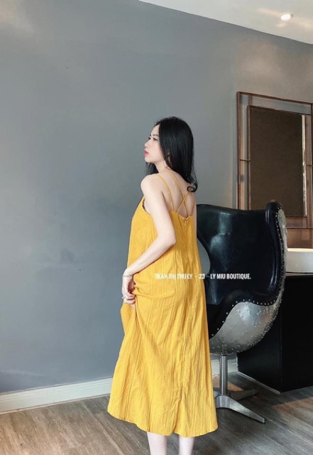 VÁY XUÔNG 2 DÂY CHÉO LƯNG ĐŨI XƯỚC