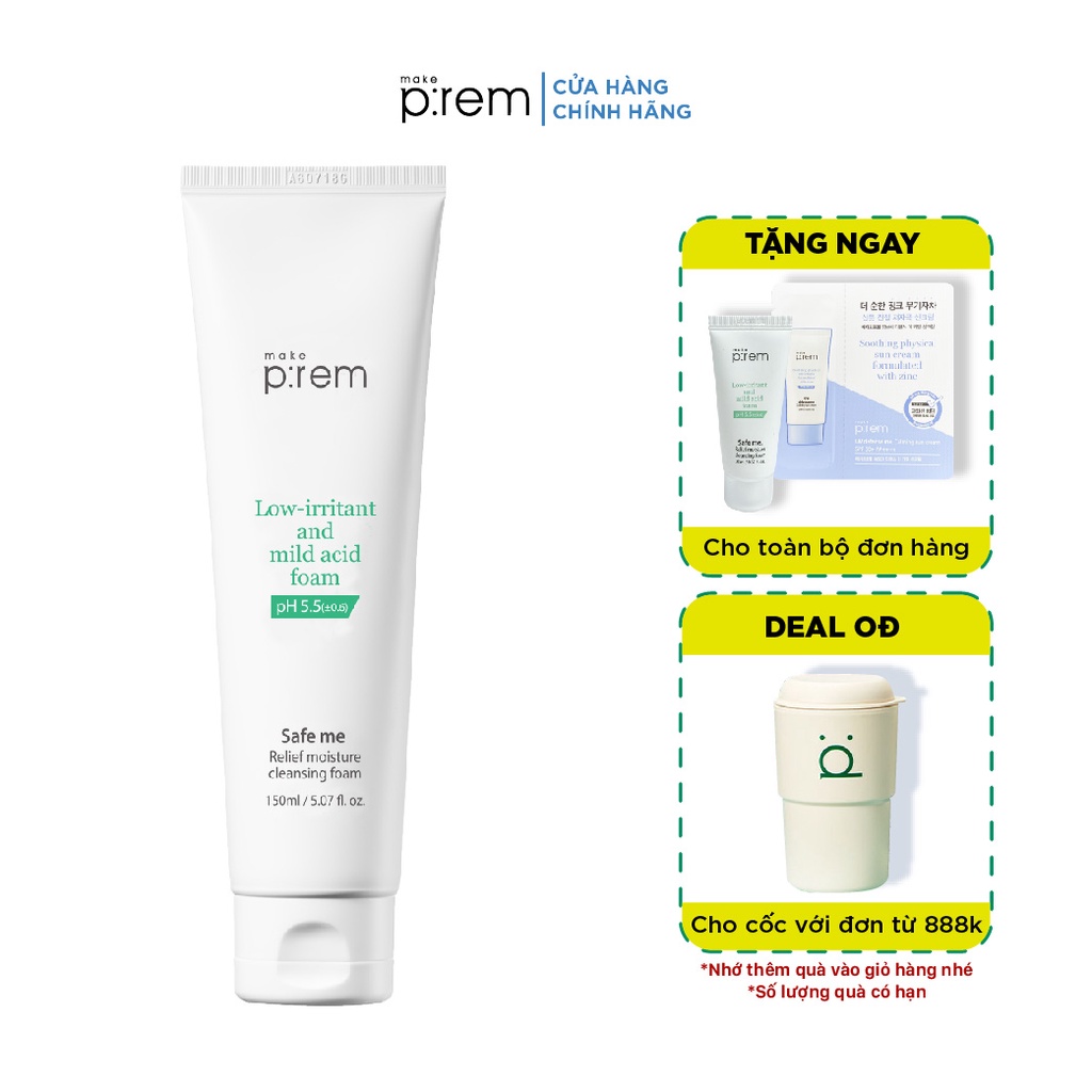 Sữa rửa mặt Make p:rem Safe me. Relief Moisture Cleansing Foam 150ml