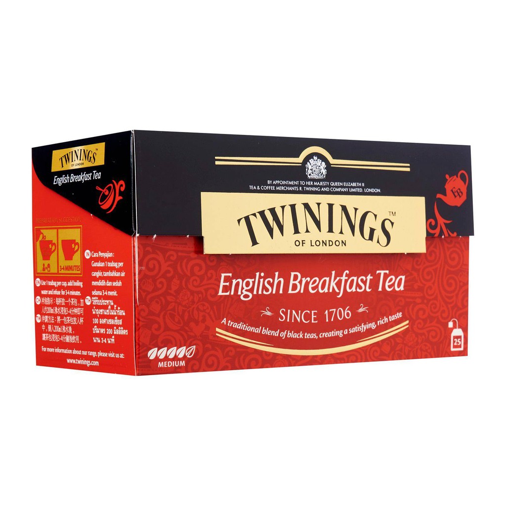 TRÀ TÚI LỌC TWININGS TEA ENGLISH BREAKFAST – 25 TEA BAGS