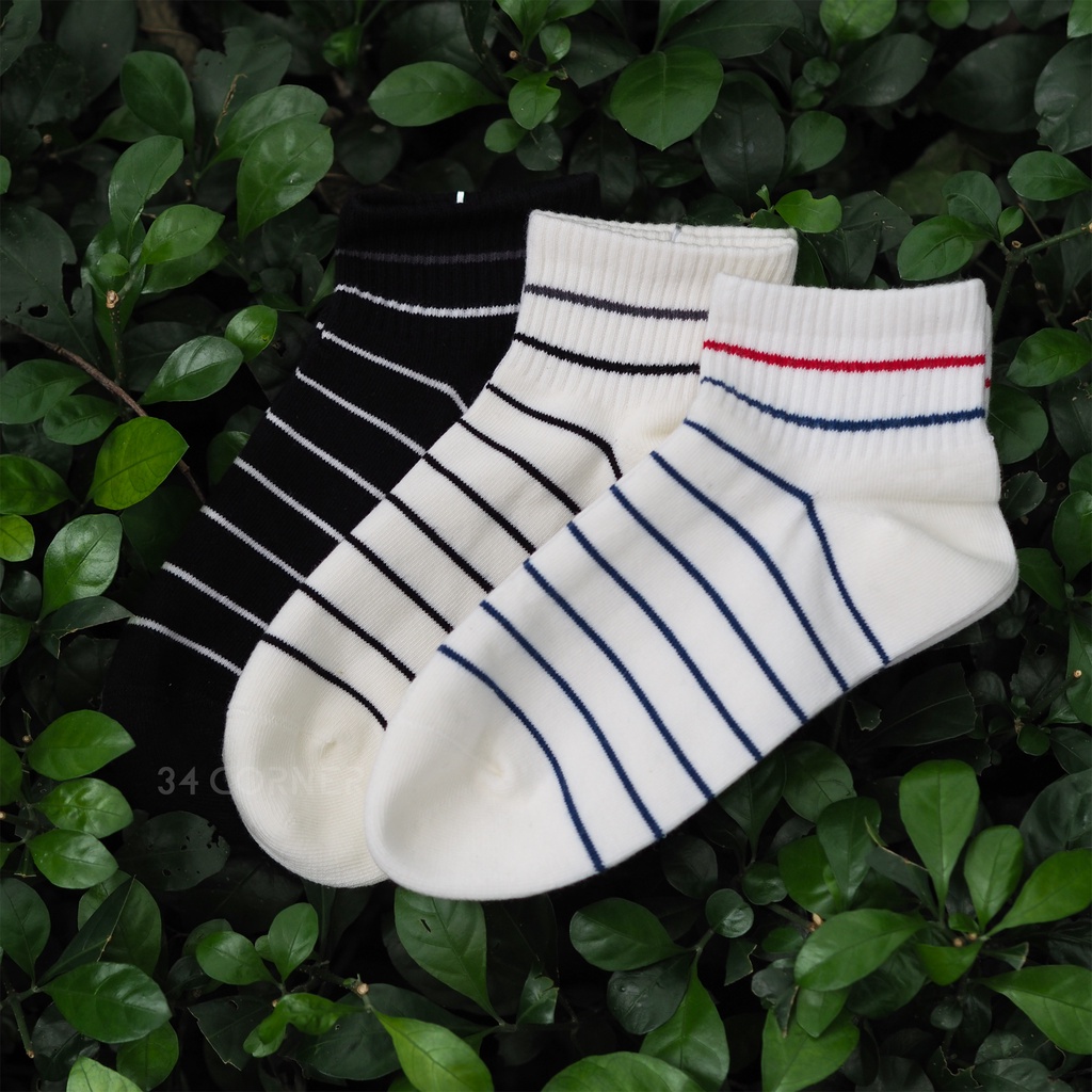 Tất Vớ Nữ Cổ Ngắn, Vớ Nam Cổ Ngắn Cotton Co Dãn Set Tất Cổ Ngắn Hàn Quốc Cao Cấp Vớ Nữ Cổ Ngắn Họa Tiết Sọc Basic