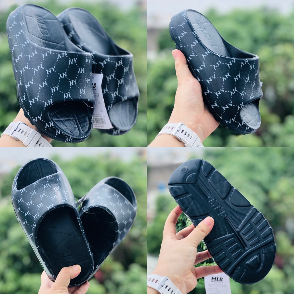 Dép bánh mỳ ❤️FREESHIP + Hộp❤️ dép đúc mlb ny bóng chày quai ngang thể thao nam nữ đủ màu hoạ tiết ny chất xịn
