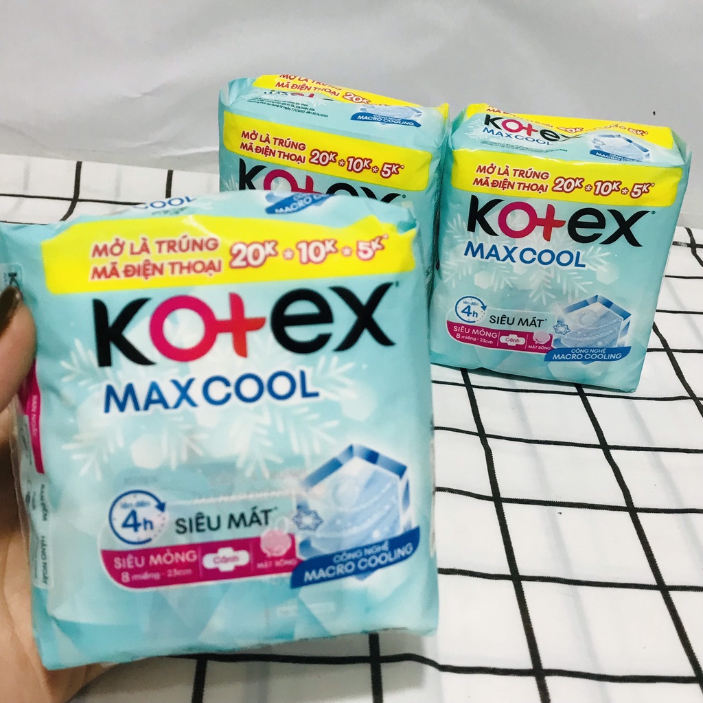Băng Vệ Sinh Kotex Max Cool Siêu Mỏng Cánh 8 Miếng 23cm