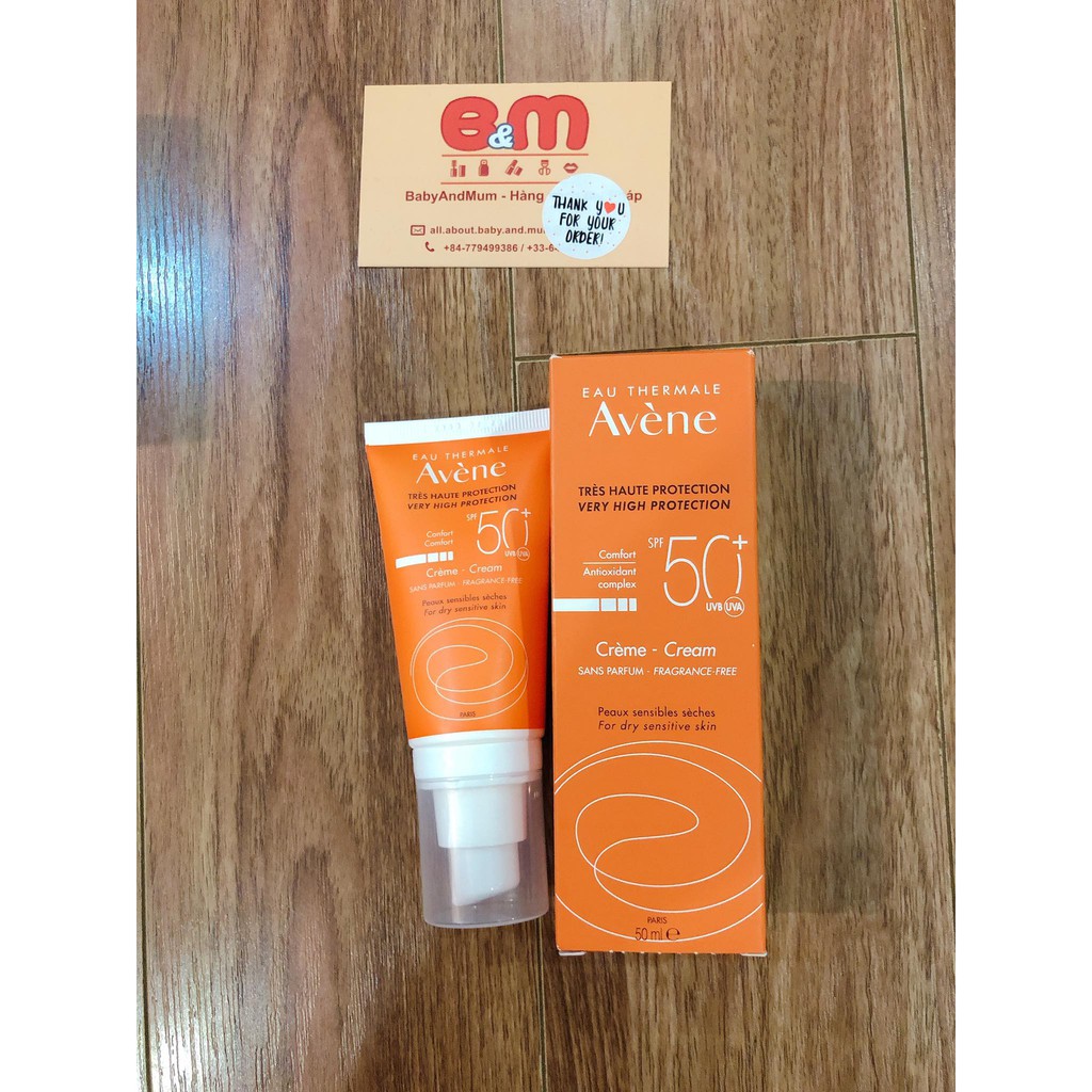 Kem chống nắng Avene Creme spf 50 cho da khô, hỗn hợp thiên khô 50ml [Hàng Pháp]