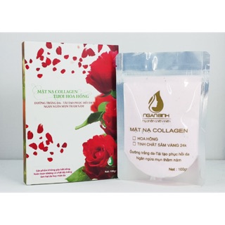 Bột đắp mặt nạ collagen tươi hoa hồng