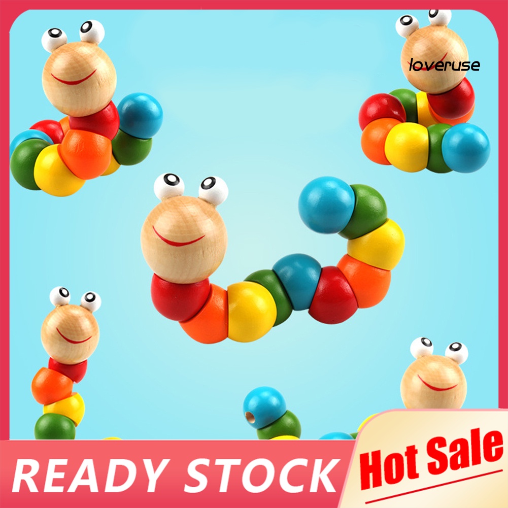 Đồ Chơi Lắp Ráp Hình Con Sâu Bằng Gỗ Nhiều Màu Sắc Cho Bé