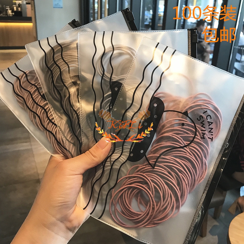 Set 100 Dây Cột Tóc Co Giãn Nhiều Màu Thời Trang Hàn Quốc