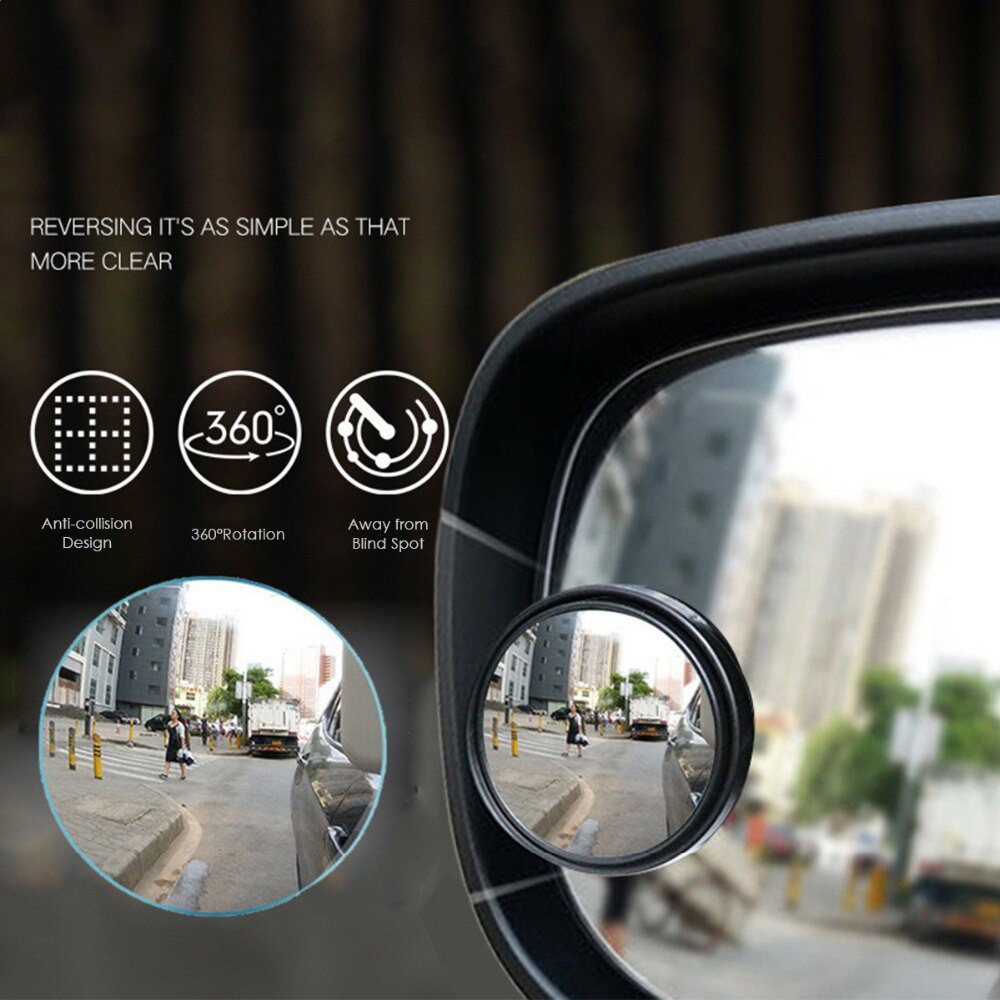 Bộ 2 Gương cầu lồi 360 độ Xóa điểm mù gắn Kính chiếu hậu xe hơi, ô tô CÓ VIỀN BAO