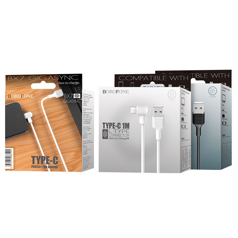 Cáp sạc Micro USB bẻ vuông góc 90 độ  BX7 dài 1m - Hàng Chính hãng