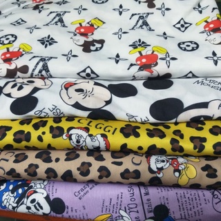 Vải thun hoạt hình  , khổ 1m6.(1 mét /30k)