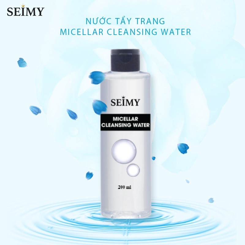 Nước tẩy trang Seimy - Micellar Cleansing Water làm sạch da chỉ với 1 bước , an toàn lành tính, dùng cho mọi loại da