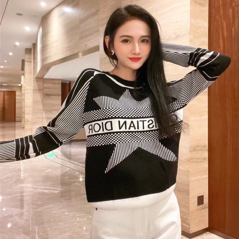 Hàng Có Sẵn! Áo Sweater Dior Thiết Kế Trẻ Trung Hợp Thời Trang Áo Hoodie Form Rộng Thoải Mái Hợp Xu Hướng Cho Nữ