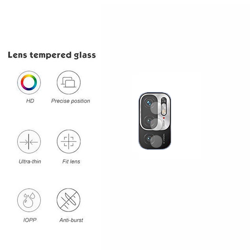 Kính cường lực bao phủ toàn diện bảo vệ camera cho Redmi Note 10 9T 9S 9 Pro Mi 10T Pro Lite Poco M3 X3 NFC
