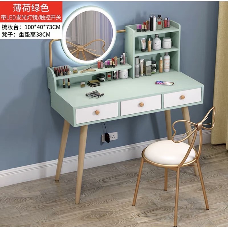 bàn trang điểm phong cách hiện đại có đèn lED  ( kèm ghế ) | BigBuy360 - bigbuy360.vn