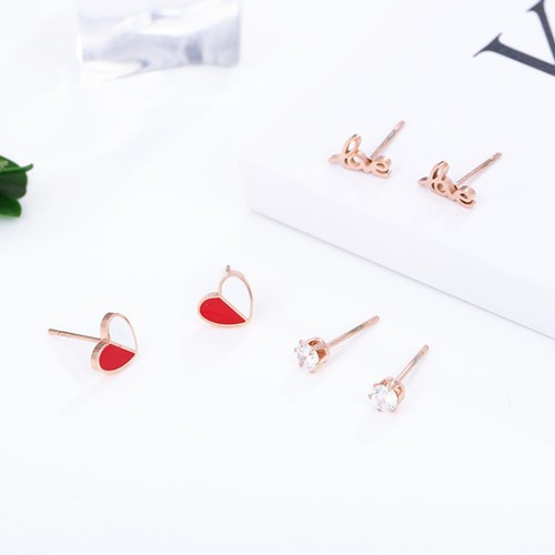 Bộ 3 Đôi Bông Tai Titan Ko Đen TT 2481