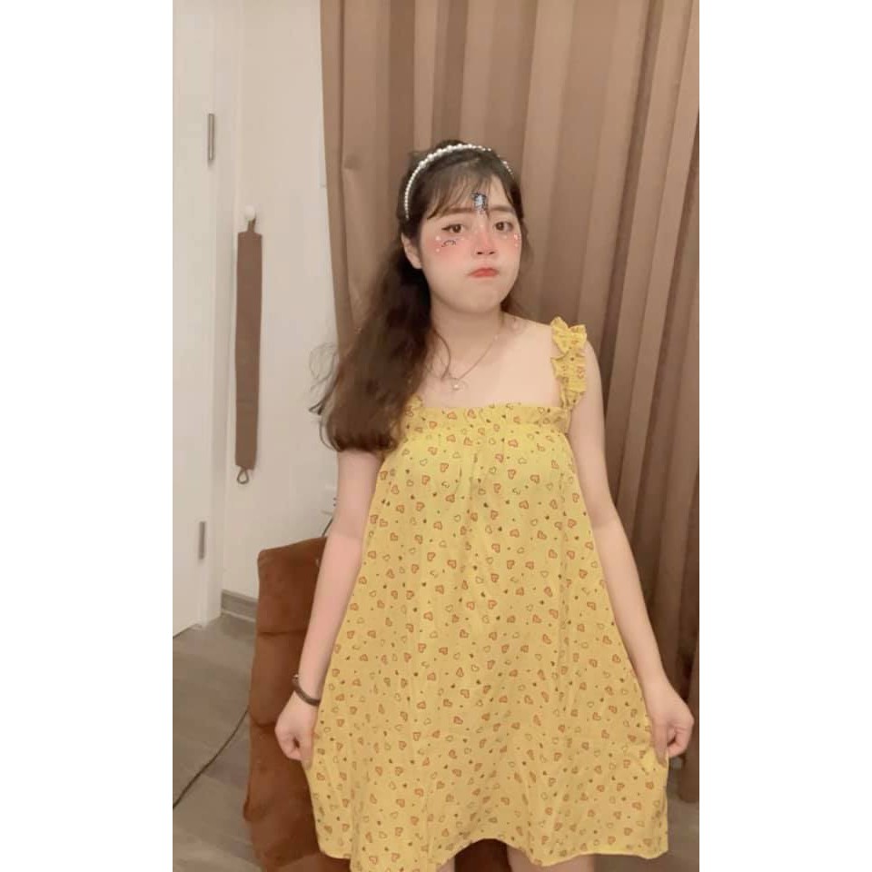 [55-100kg] Váy Ngủ Dây Chun Bèo, chất Đũi Maii Thươngg Bigsize Đủ Màu | BigBuy360 - bigbuy360.vn