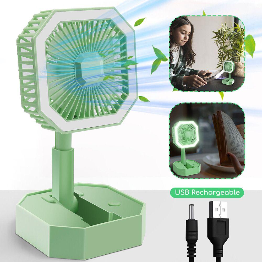 Quạt Để Bàn Tích Hợp Đèn LED Có Thể Sạc Lại Tiện Dụng