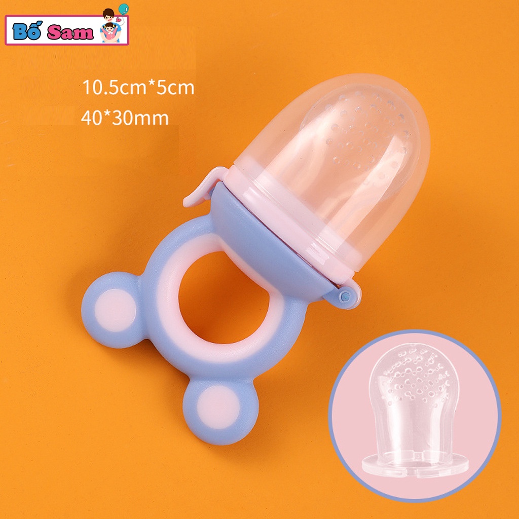 Túi nhai ăn dặm cho bé, túi tập nhai chống hóc có nắp đậy vệ sinh Shop Bố Sam