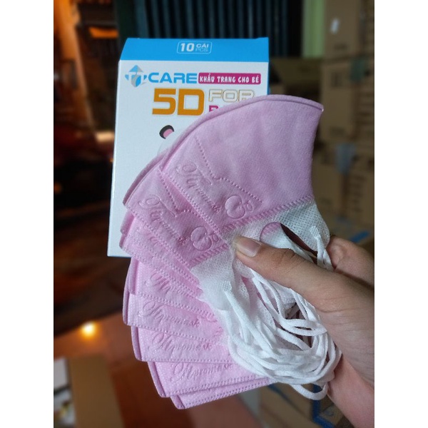 Hộp 10 cái khẩu trang y tế em bé 5D TT care for baby cho bé 1-6 tuôie