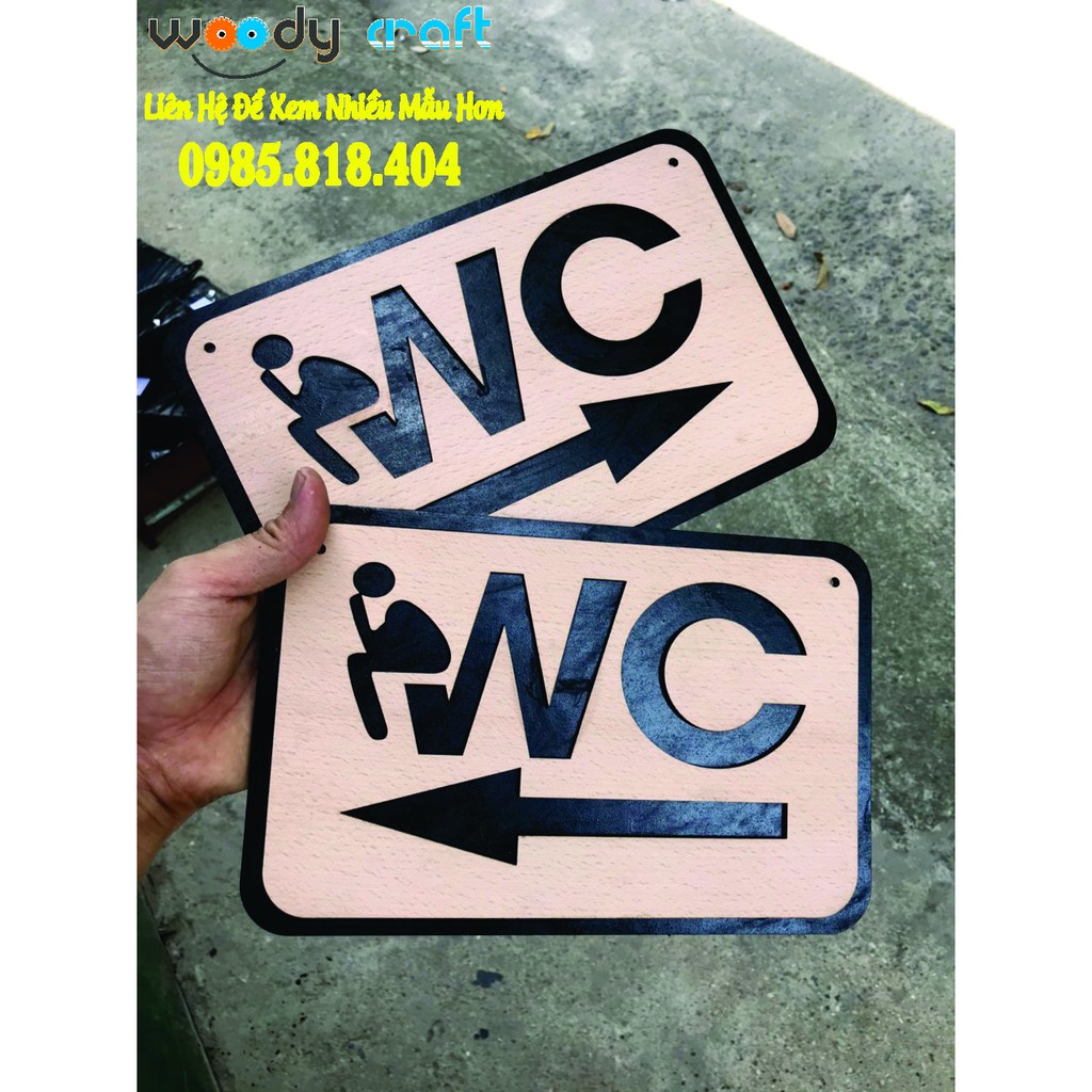 Bảng Gỗ WC - Nhà Vệ Sinh - Bảng Chỉ Dẫn
