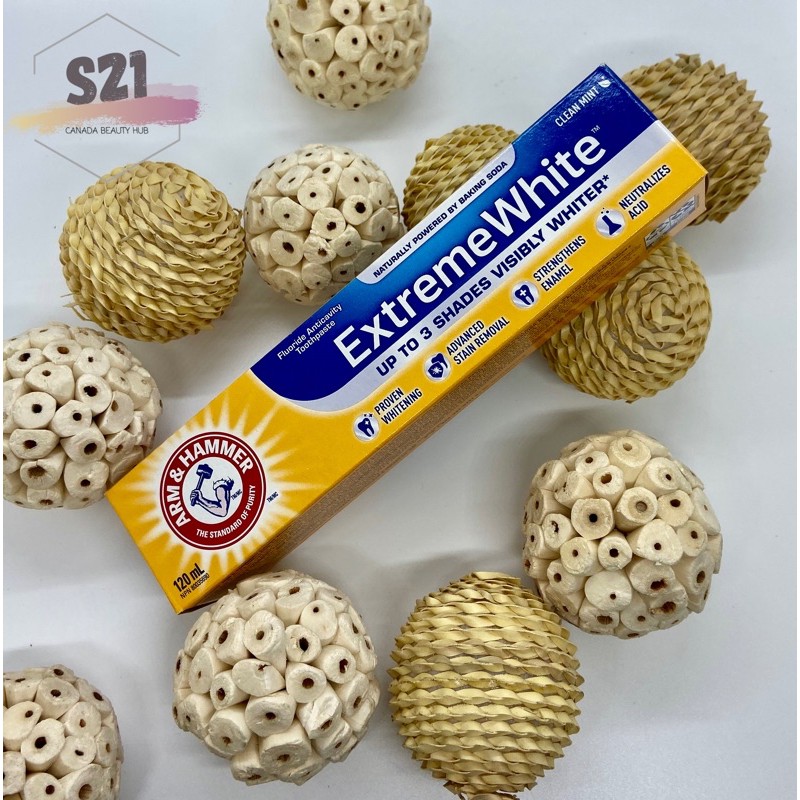 [Canada] Kem Đánh Răng Trắng Răng Arm &amp; Hammer Extreme White 120ml