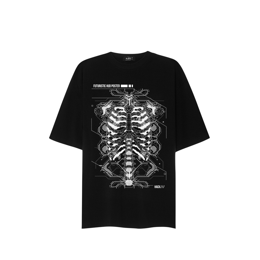 Áo Thun Tay Lỡ MYO Vải Cotton In Hình HACKER