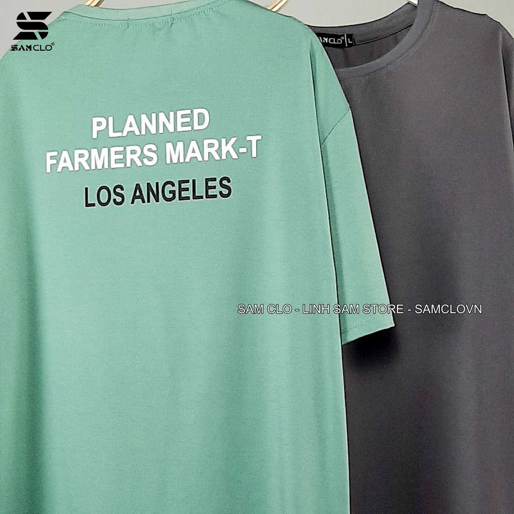 Áo phông tay lỡ nam nữ SAM CLO form rộng dáng Unisex mặc cặp, nhóm, lớp in chữ LOS ANGELES XẺ TÀ