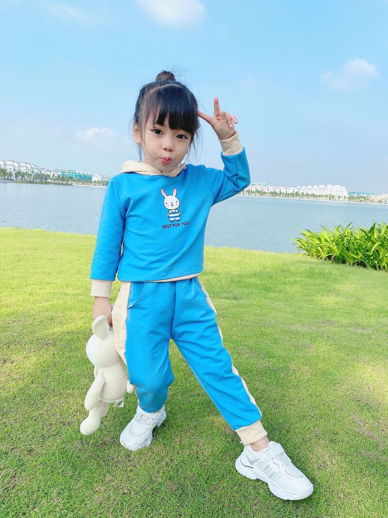 [Mã FARSBR242 giảm 15% đơn 99K] Bộ Quần Áo Nỉ Cotton Dài Tay In Hình Thỏ Cho Bé [BTD01] - Babi mama