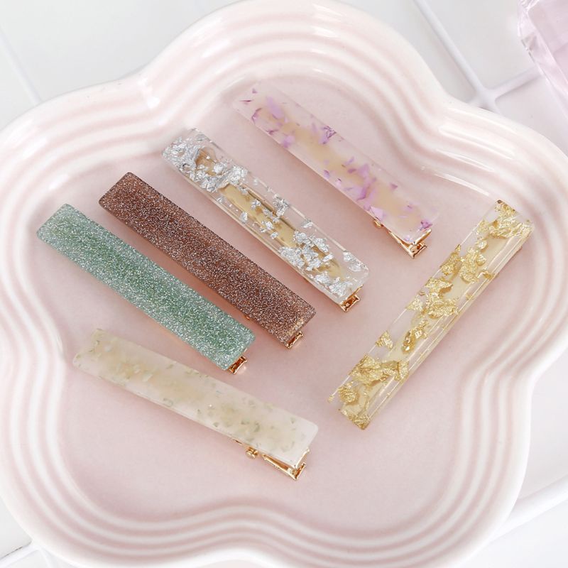 Kẹp Tóc Mỏ Vịt Họa Tiết Vân Đá Bằng Acrylic Màu Kẹo Ngọt Phong Cách Hàn Quốc Cho Nữ