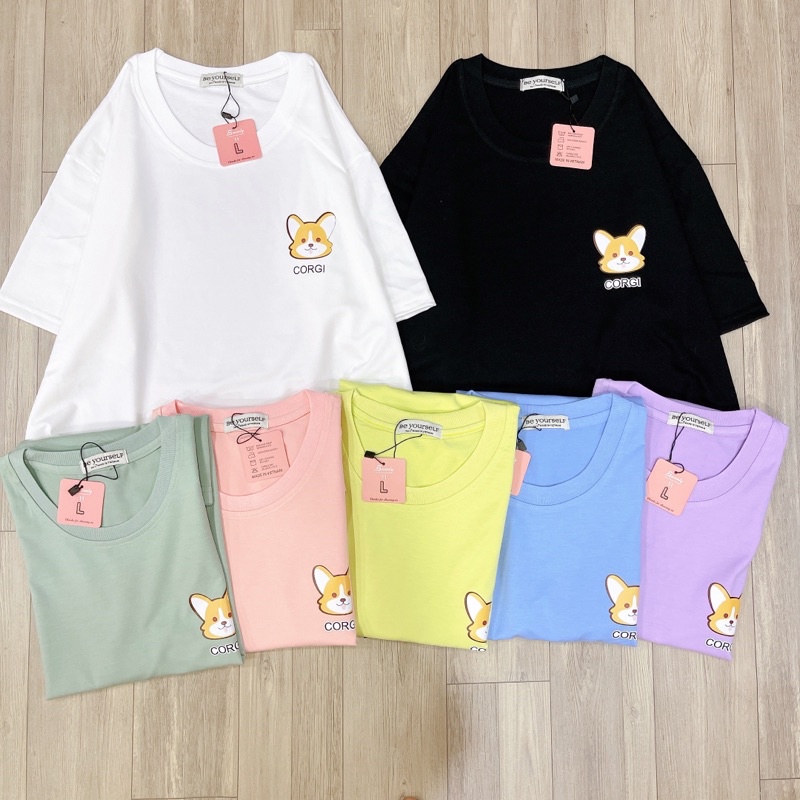Áo Thun Tay Ngắn UNISEX Chó Corgi - Hình chụp thật