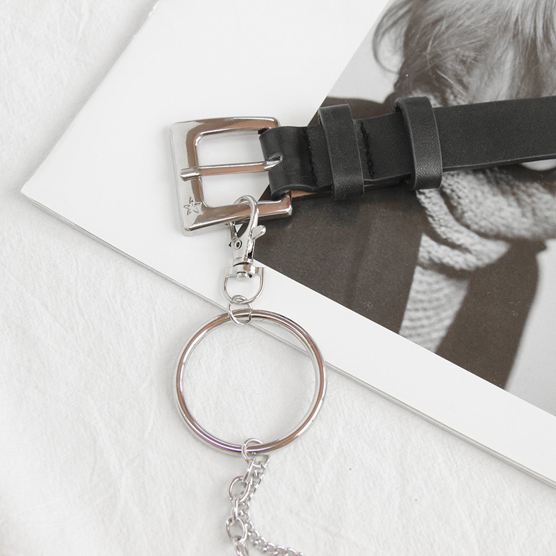 Thắt Lưng Phối Dây Xích Phong Cách Retro Cá Tính Cho Nữ