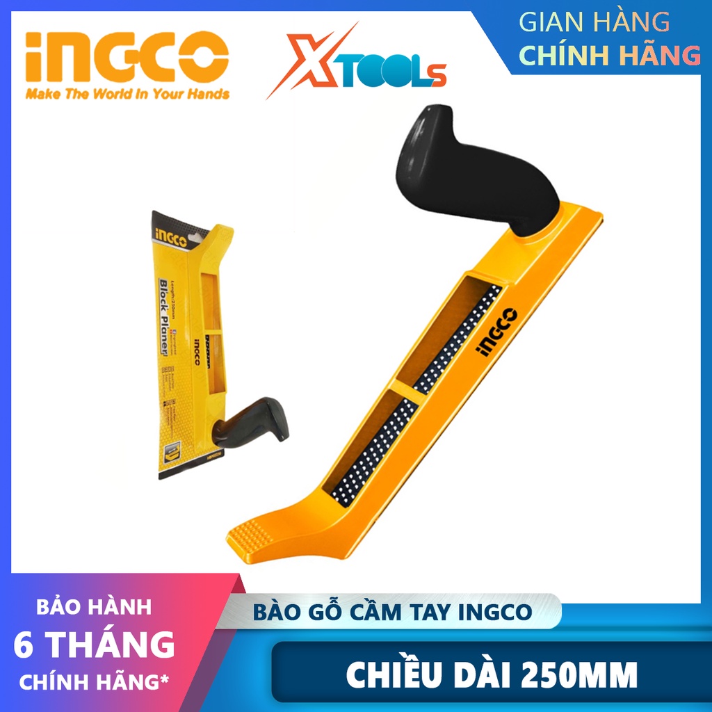 Bào gỗ cầm tay INGCO HBP02250 | bào gỗ cầm tay mini Chiều dài 250mm, Đóng gói bằng móc giấy làm mịn, vát mép gỗ