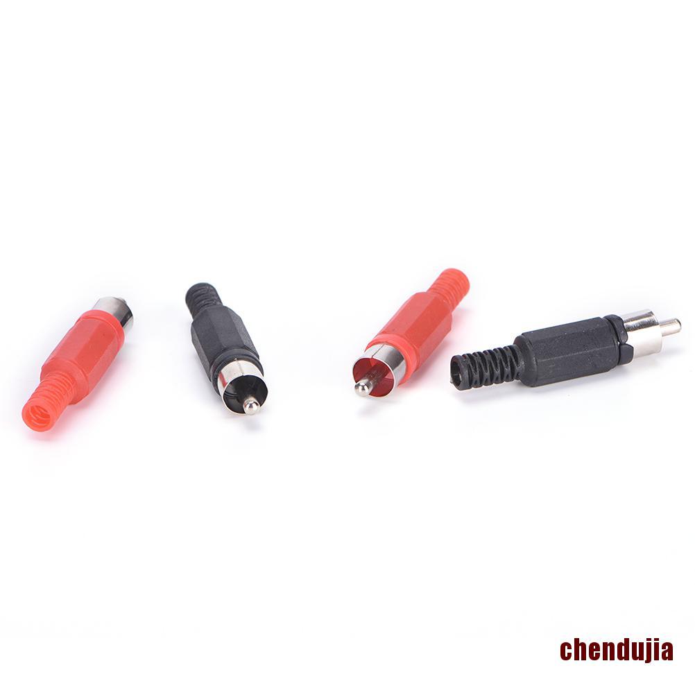 Set 20 Đầu Nối Dây Cáp Âm Thanh Video Rca Màu Đen Và Đỏ | BigBuy360 - bigbuy360.vn
