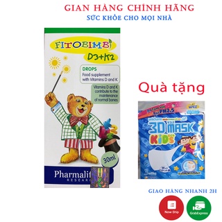 Fitobimbi D3+K2.Bổ Sung Vitamin D3K2 Giúp Hấp Thụ Canxi Vào Xương Răng Chắc Khỏe