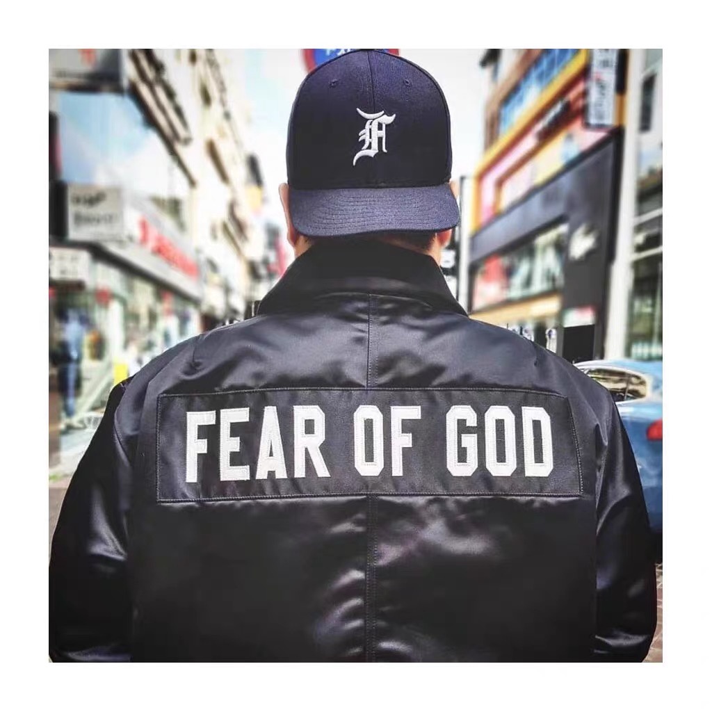 FEAR OF GOD FOG Season 5 Mainline Half-Zip Medal Jacket Embroidered Logo Baseball Uniform Coach Flight Jacket