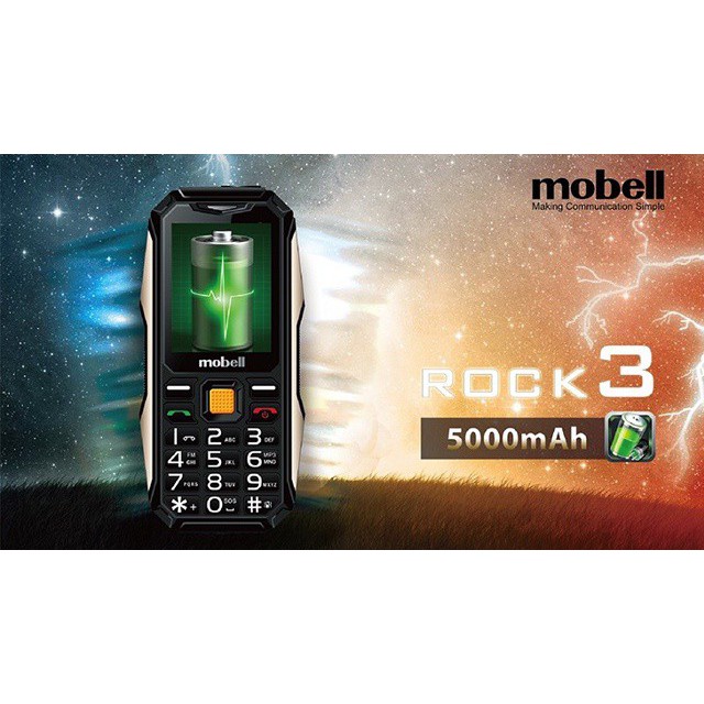 Điện thoại Mobell Rock 3 loa to sạc pin cho máy khác | BigBuy360 - bigbuy360.vn