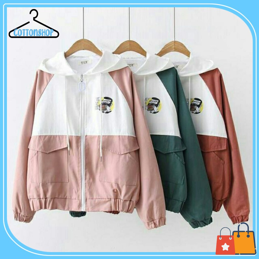 [Mã WASTMAY giảm 15% tối đa 30K đơn 150K] [Giá siêu rẻ] Áo khoác kaki form rộng in hình ngộ nghĩnh