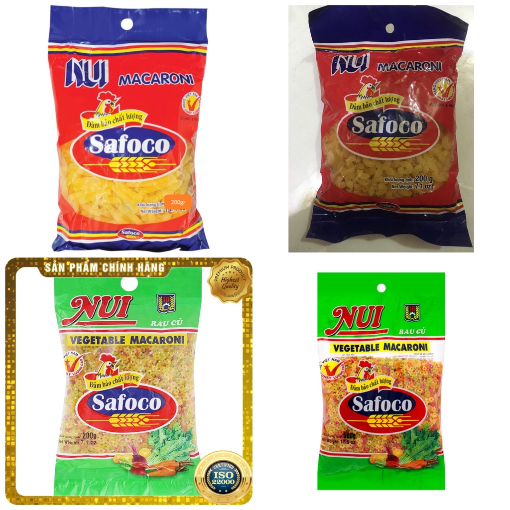 ĐỦ LOẠI Nui Safoco 200g 500g