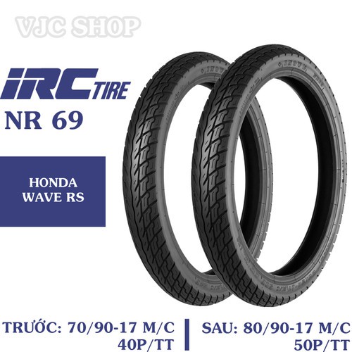 Cặp lốp vỏ xe Honda Wave RS hãng IRC size 70-90-17 TT và 80-90-17 TT loại dùng săm - 97040600I