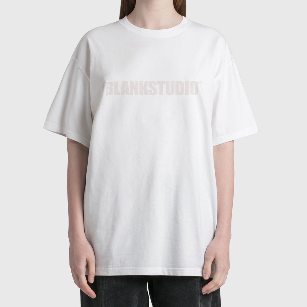 BLANK | Áo Thun BLANKSTUDIO Tay Lỡ Unisex - Đen/Trắng/TAN Cổ Tròn