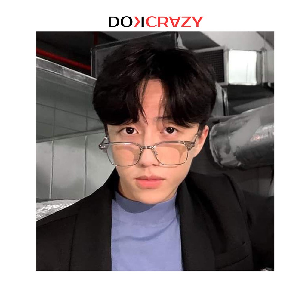 Gọng kính cận nam nữ tròng không độ chống ánh sáng xanh BAKAN DOKCRAZY mắt kiếng thời trang dáng vuông có thể cắt cận | BigBuy360 - bigbuy360.vn