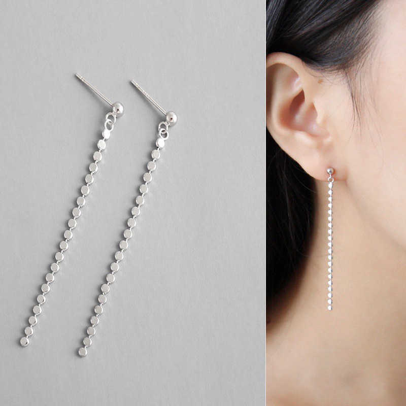 Bông Tai Mạ Bạc 925 Hình Tròn Nhỏ Đính Hạt Nhiều Kiểu Dáng Thời Trang